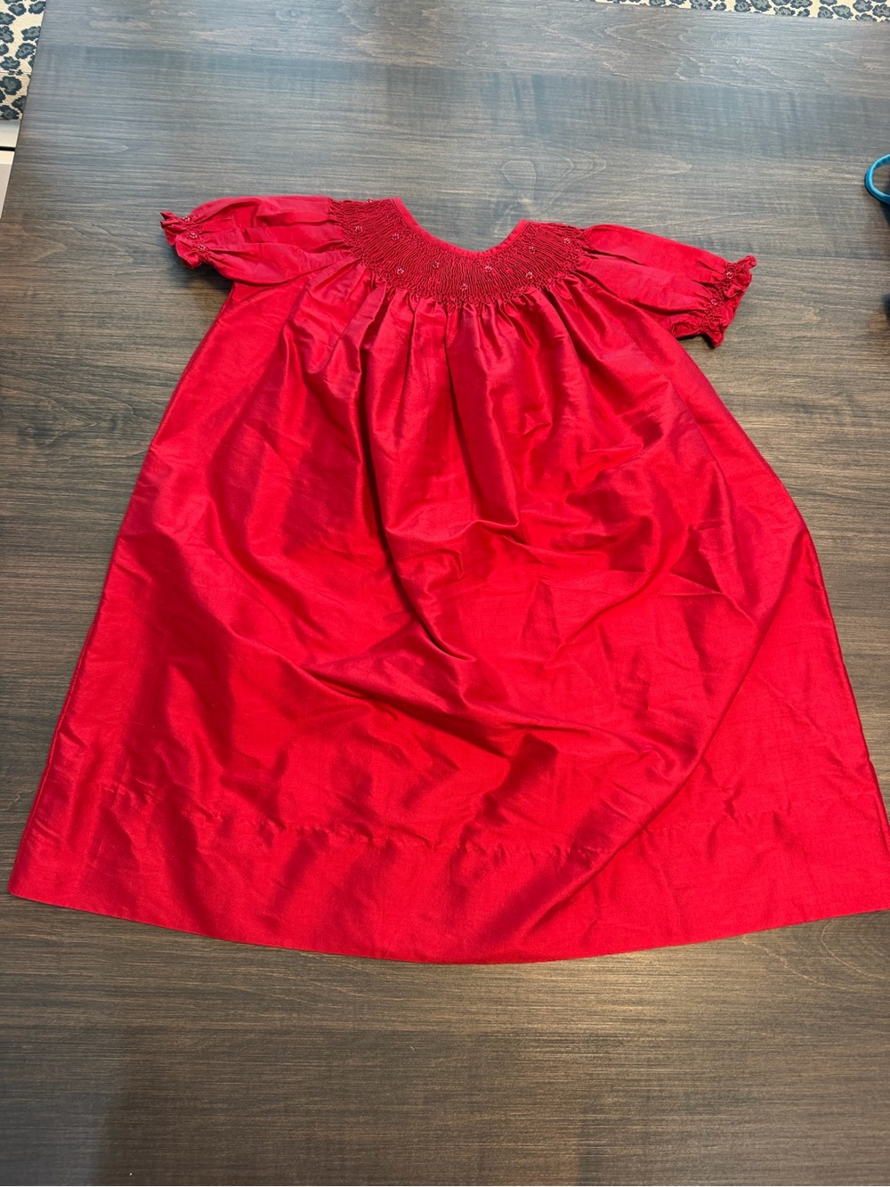 Strasburg Red Smocked Girls Dress - Worn 1 time